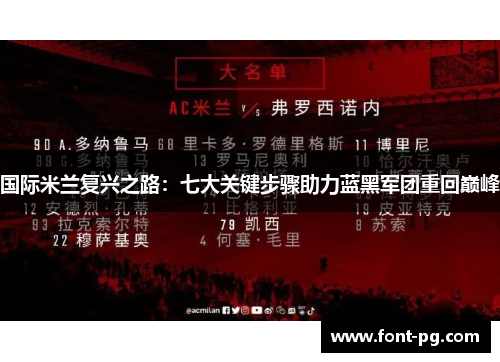国际米兰复兴之路：七大关键步骤助力蓝黑军团重回巅峰