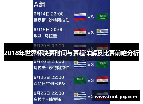 2018年世界杯决赛时间与赛程详解及比赛前瞻分析